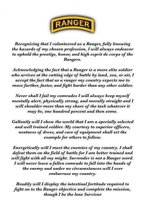 us army ranger creed pdf