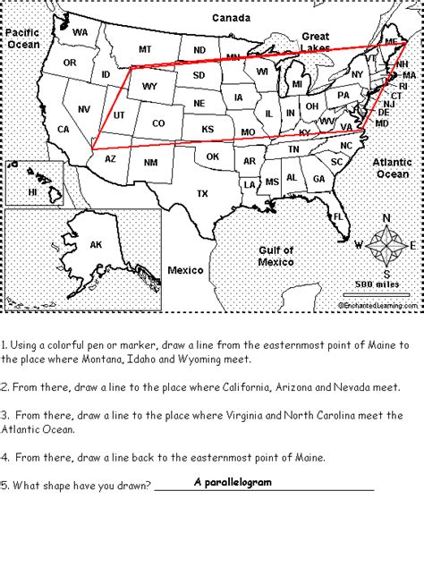 Us Geography Enchantedlearning Com United States Physical Map Worksheet Answers - United States Physical Map Worksheet Answers