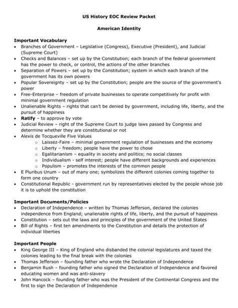 Us History Eoct Answer Key 2014