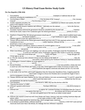 Us History Final Exam Study Guide