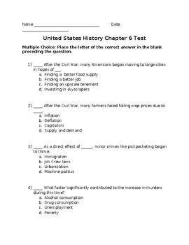 us history unit 6 test answers