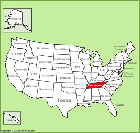 us map tennessee state
