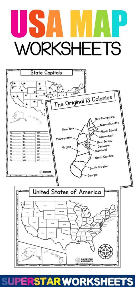 Usa Map Worksheets Superstar Worksheets States And Capitals Worksheet Printable - States And Capitals Worksheet Printable