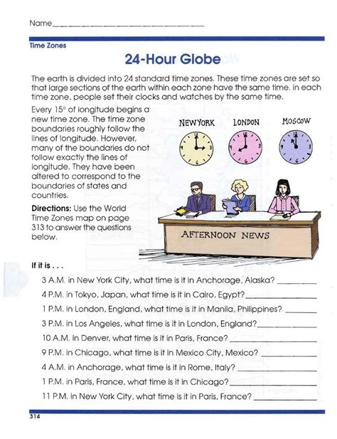 Usa Time Zones Worksheet Answer Key Time Zone Questions Worksheet - Time Zone Questions Worksheet