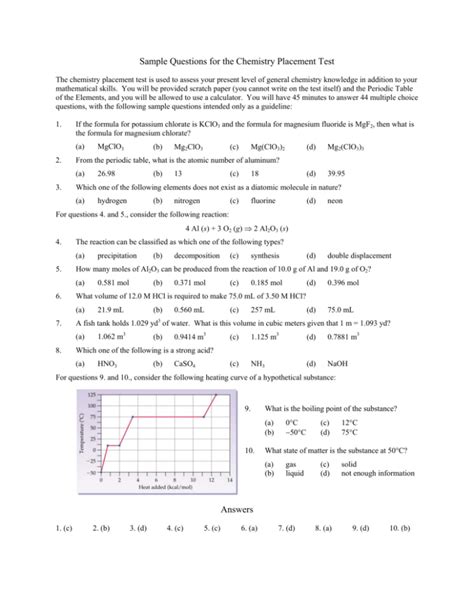 Usc Chemistry Placement Test