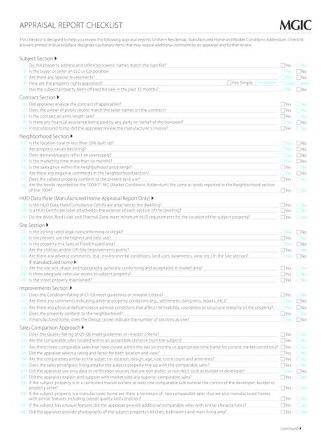 Usda Appraisal Checklist