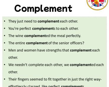 use compliment and complement in a sentence