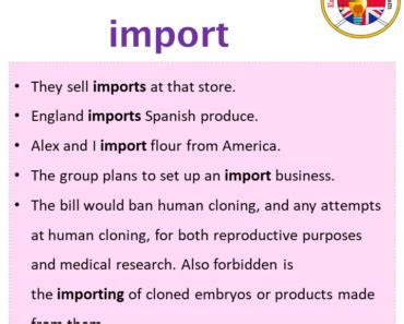 Use Import In A Sentence