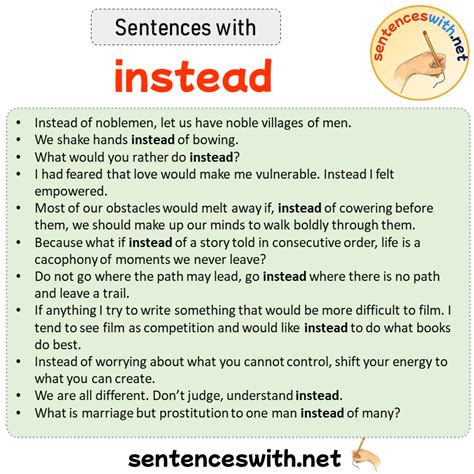 use instead in a sentence