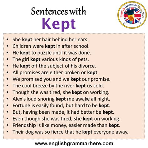 use kept in a sentence, how to spell kept, What is the meaning and ...