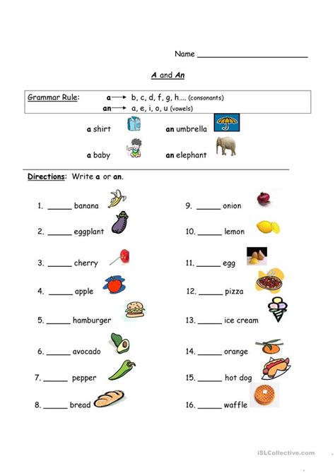  Use Of A And An Worksheet - Use Of A And An Worksheet