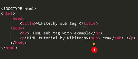 use of sub tag in html
