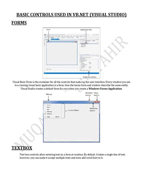 User Interfaces In Vb Net Windows Forms And Custom Controls