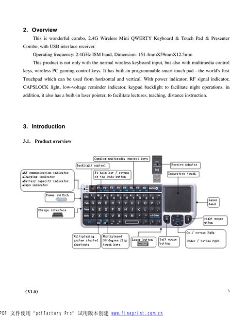 User Manual Mini Wireless Keyboard