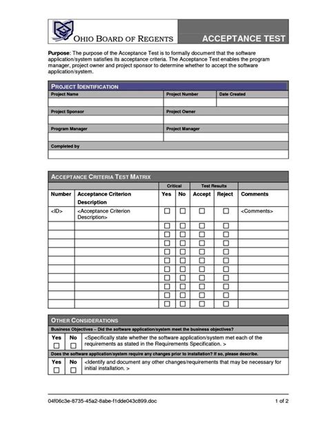 Read User Acceptance Document Template 