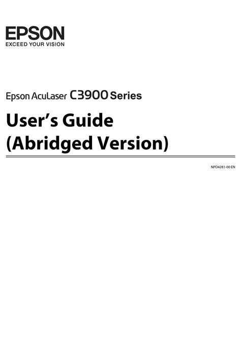 Read Online User Guide Epson Aculaser C900 Download 