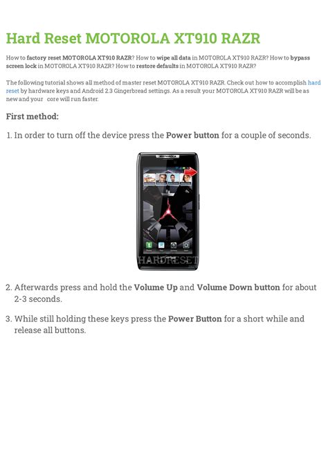 Full Download User Guide For Motorola Razr Xt910 