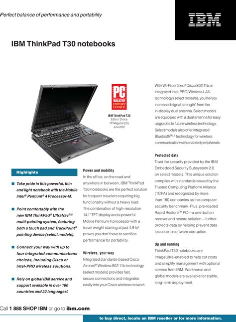 Download User Guide Ibm Thinkpad T30 Manual 