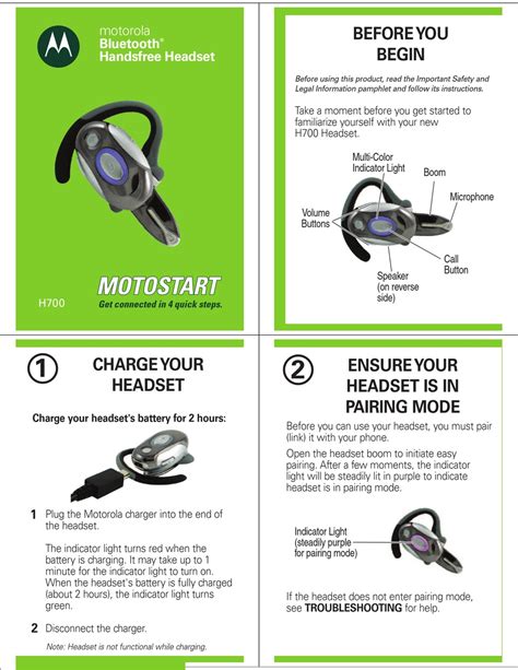 Full Download User Guide Motorola H700 