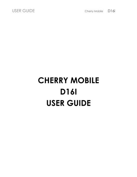 Read User Guide Of Cherry Mobile X30 