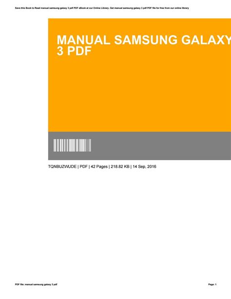 Read User Guide Samsung Galaxy 3 