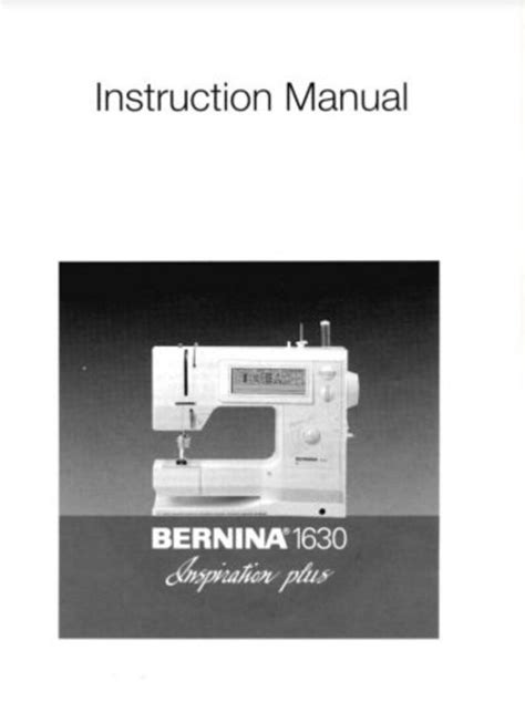 Read Online User Manual Bernina 1630 Inspiration Plus File Type Pdf 