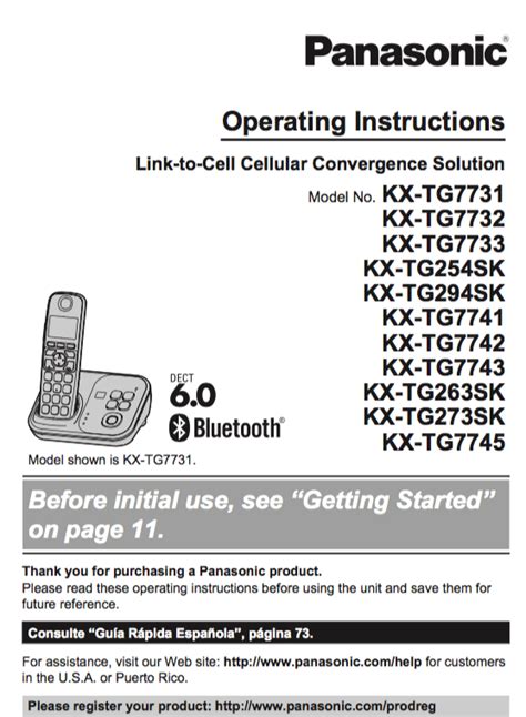 Read Online User Manual Panasonic Cordless Phone 