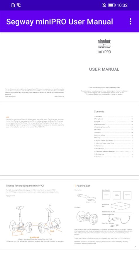 Read Online User Manual Segway Minipro 