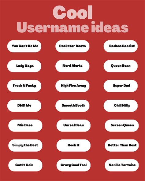 username ideas