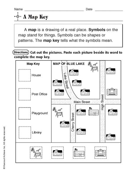 Using A Map Key Worksheet   Using Map Key Worksheets K12 Workbook - Using A Map Key Worksheet