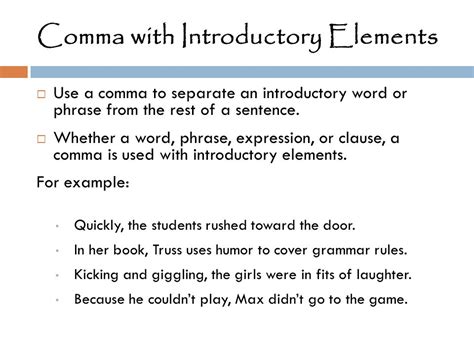Using Commas With Introductory Phrases Commas With Introductory Phrases - Commas With Introductory Phrases
