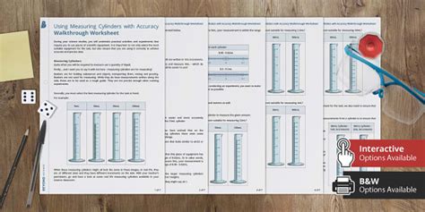 Using Measuring Cylinders With Accuracy Walkthrough Worksheet Twinkl Science Equipment Worksheets - Science Equipment Worksheets