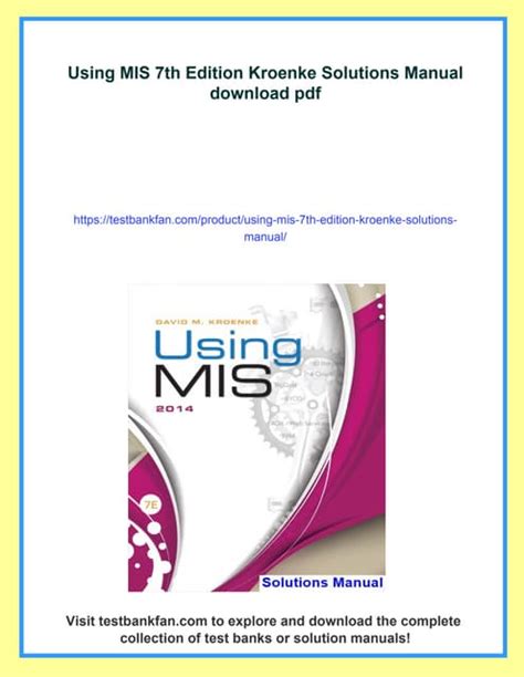 Using Mis 7th Edition By Kroenke David Textbook Download