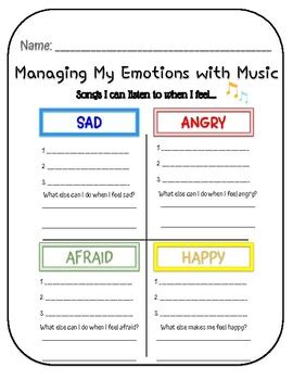 Using Music To Express Feelings Worksheet   I X27 Ve Got The Music In Me - Using Music To Express Feelings Worksheet