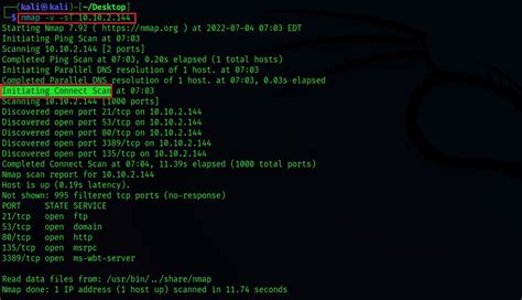using nmap to scan ports