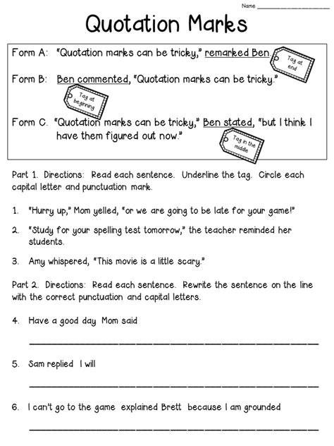 Using Quotation Marks Worksheet Dialogue Tags Activities Twinkl Quotation 5th Grade Worksheet - Quotation 5th Grade Worksheet