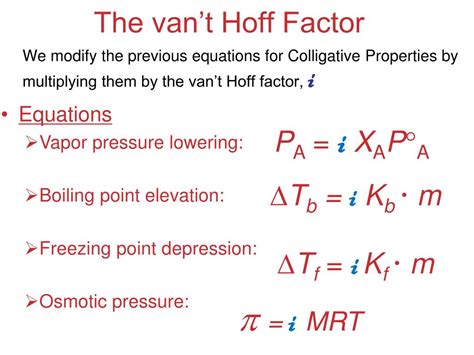 Using Van Hoff Factor