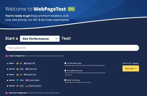 Using Webpagetest
