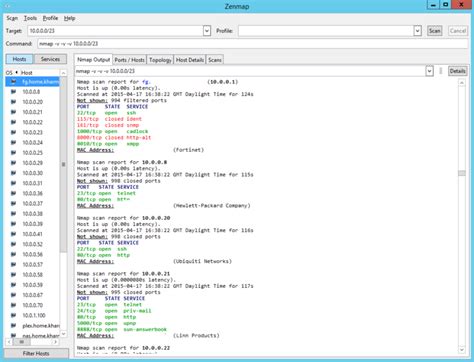 using zenmap to scan a network