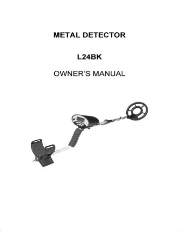 Read Using Metal Detector L24Bk Instruction Manual 