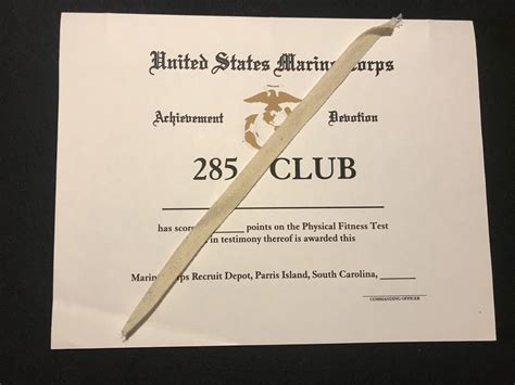 Usmc 285 Pft Certificate Template