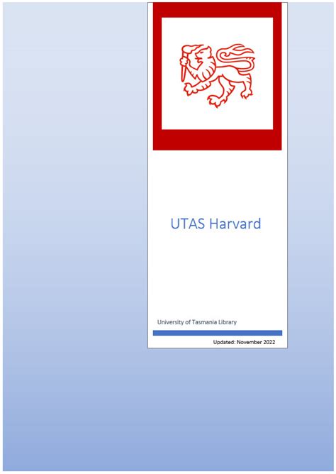 Download Utas Harvard Referencing Guide 
