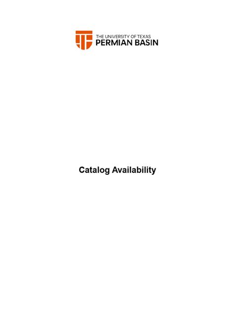 Utpb Course Catalog