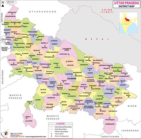 Uttar Pradesh Up District Map List Of Districts Up Division - Up Division