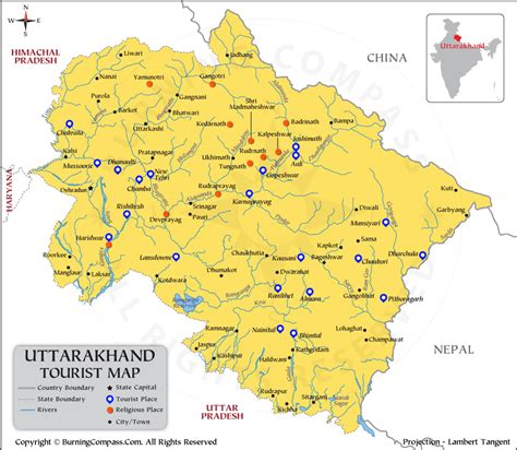 Uttarakhand Tourist Map