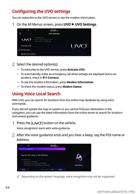 Read Online Uvo Quick Reference Guide 