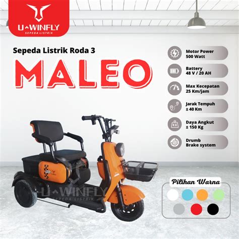 UWINFLY MALEO：Jual Sepeda Motor Listrik Maleo Uwinfly Roda Tiga By U ... -