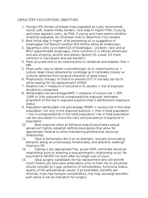 Uworld Educational Objectives