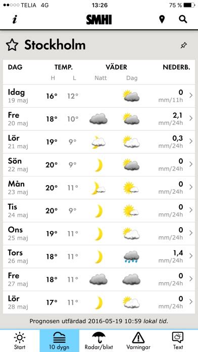 väderprognos app iphone