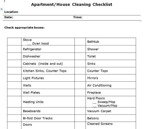 vacant apartment cleaning checklist